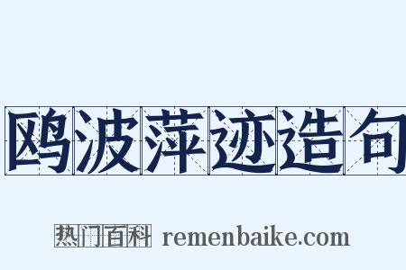 鸥波萍迹造句是什么意思的图片